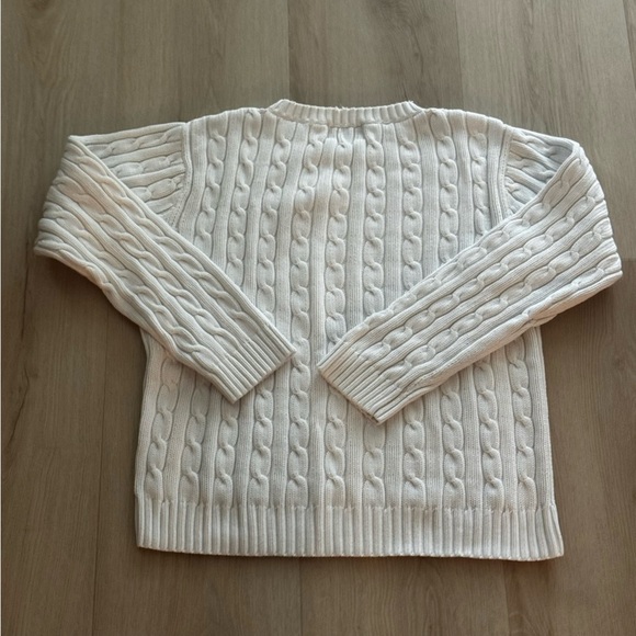 Lilly Pulitzer White Cable Knit Sweater with Pink Palm Tree - Picture 6 of 6